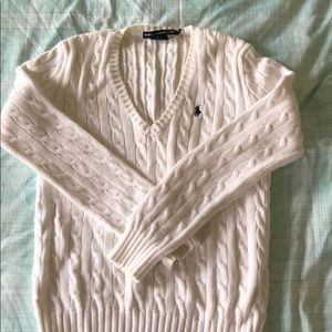 White Ralph Lauren cable knit sweater